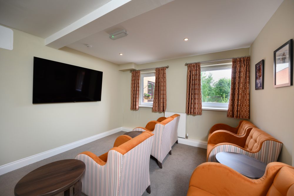 Cinema room at Riverwell Beck care home in Carlisle