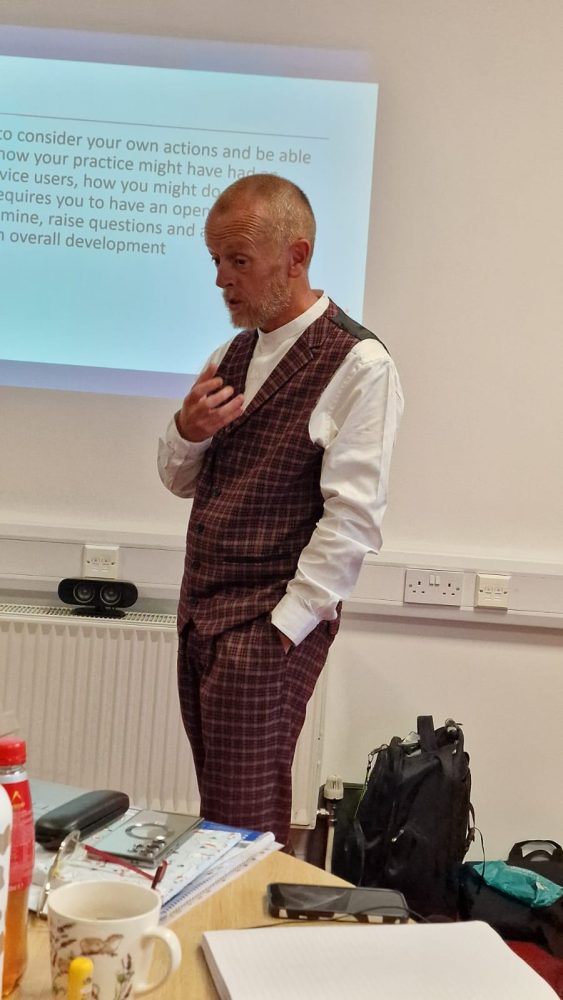 Trainer Mark Howe-Senior is founder Howe2 Training & Consultancy. Mark is pictured delivering a training session on learning disability and autism. 